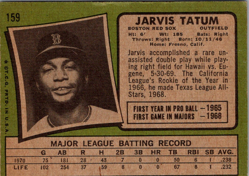 1971 Topps Jarvis Tatum