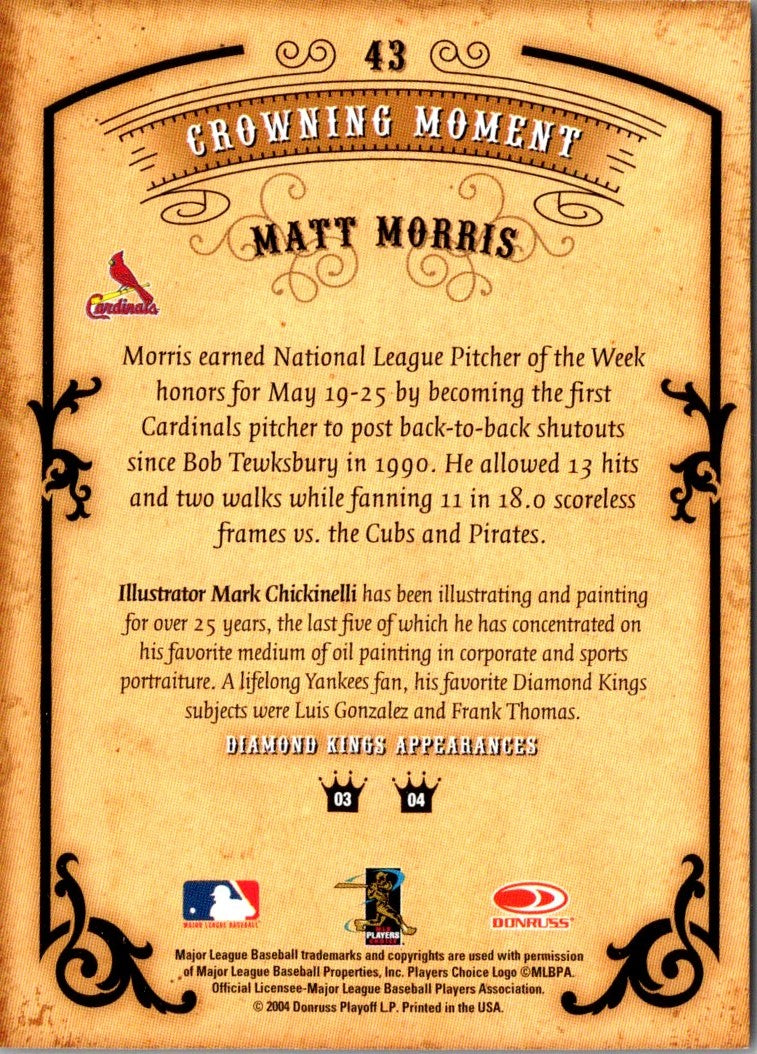 2004 Donruss Diamond Kings Matt Morris