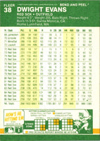 1987 Fleer Star Stickers Dwight Evans #38