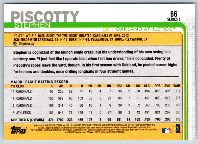 2019 Topps Stephen Piscotty