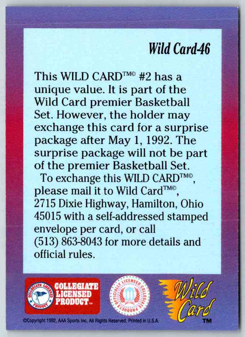 1991 WildCard Surprise Card 2