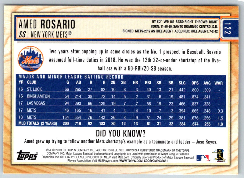 2019 Topps Big League Gold Amed Rosario