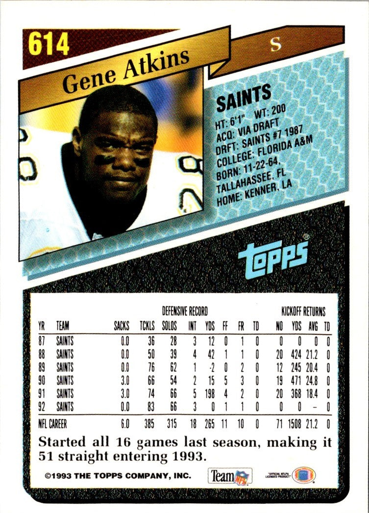1993 Topps Gold Gene Atkins