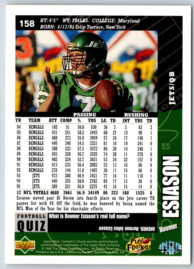 1996 Collector's Choice Boomer Esiason