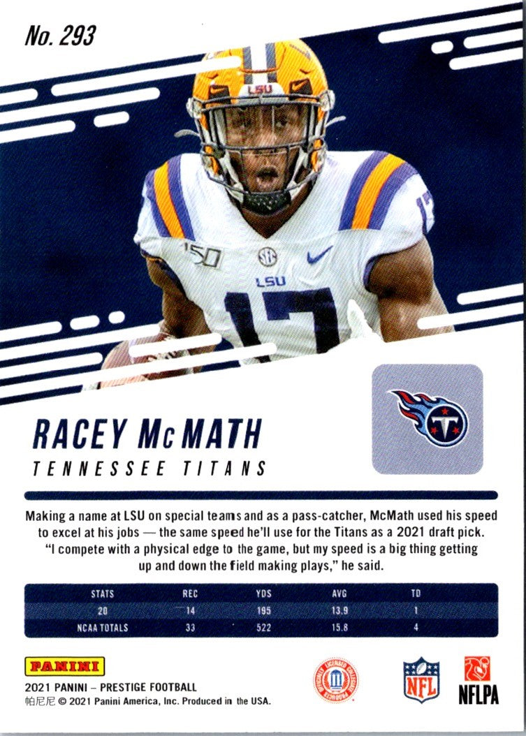 2021 Panini Prestige Racey McMath