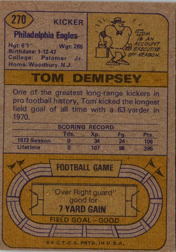 1974 Topps Tom Dempsey