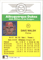 1990 CMC Albuquerque Dukes Dave Walsh #11