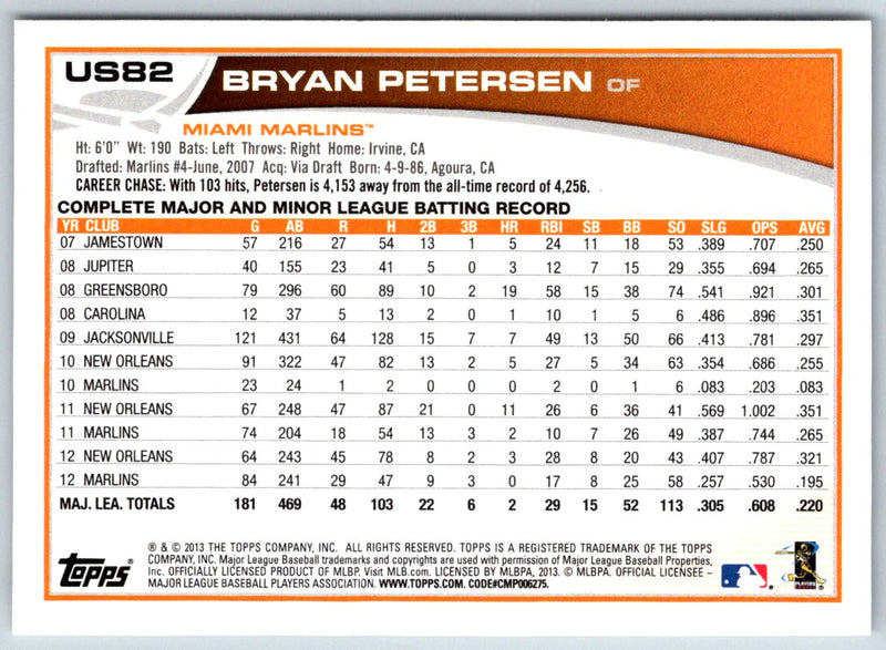 2013 Topps Update Bryan Petersen