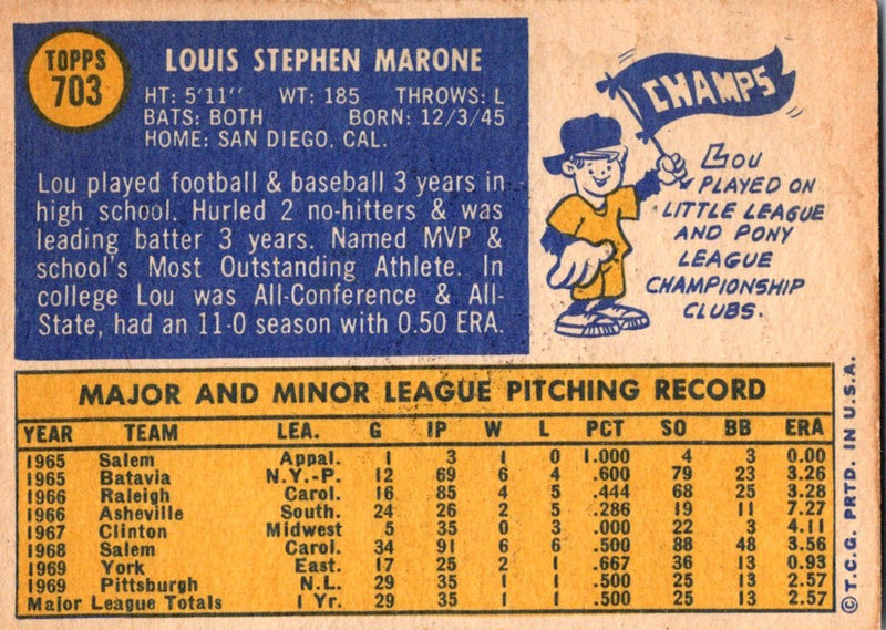 1970 Topps Lou Marone