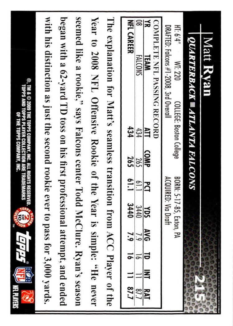 2009 Topps Matt Ryan