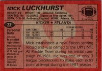 1983 Topps Mick Luckhurst #22 NM-MT