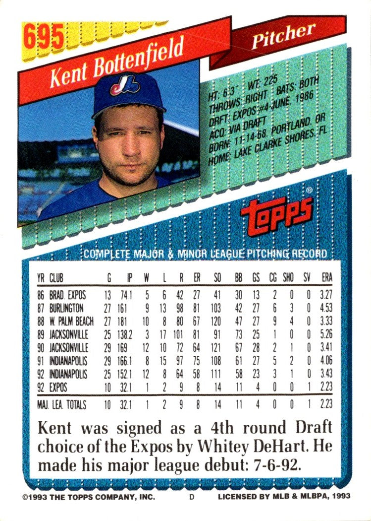 1993 Topps Gold Kent Bottenfield