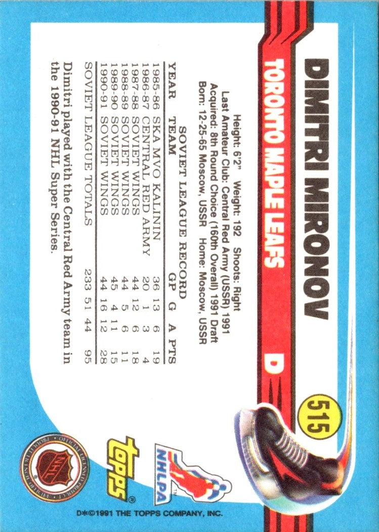 1991 Topps Dmitri Mironov