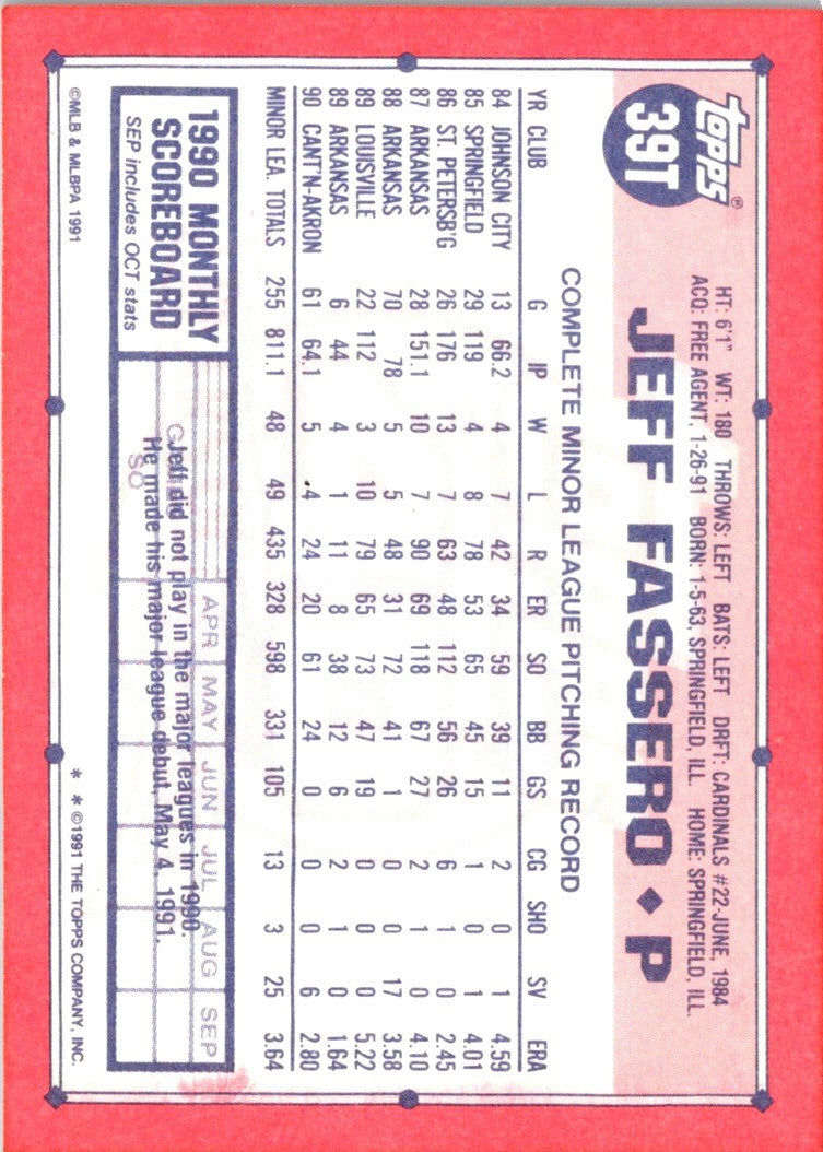 1991 Topps Traded Jeff Fassero