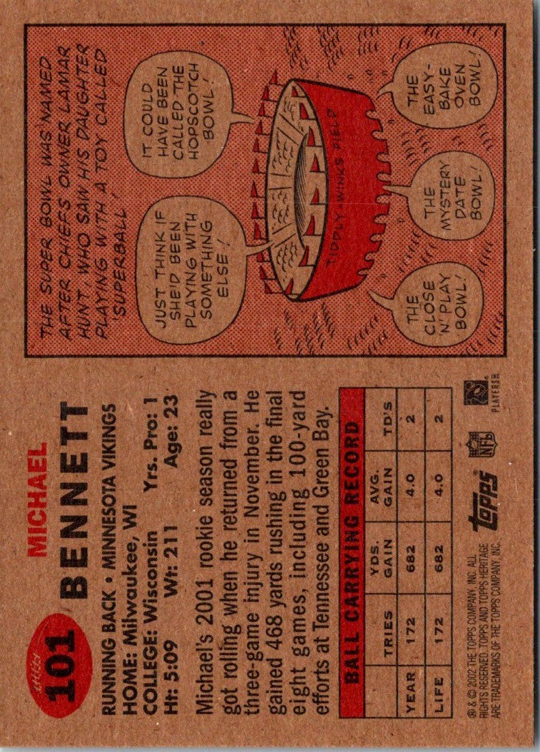 2002 Topps Heritage Michael Bennett