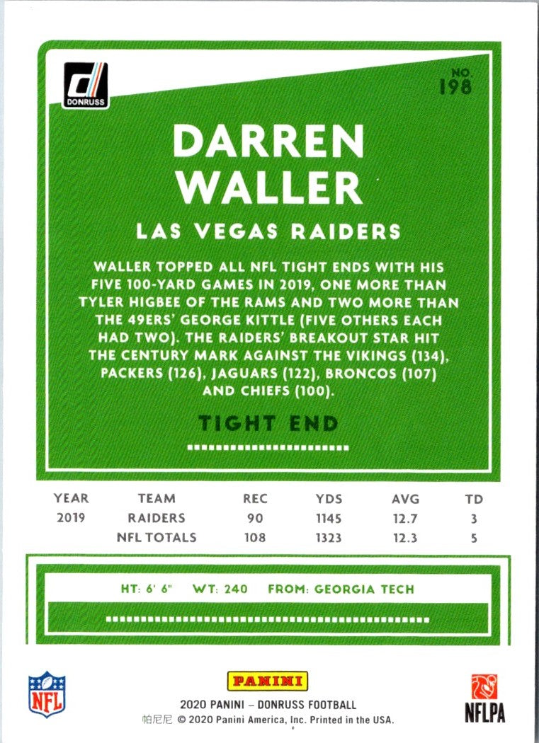 2020 Donruss Darren Waller