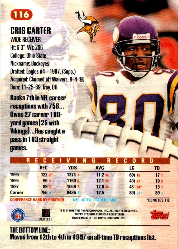 1998 Stadium Club Cris Carter