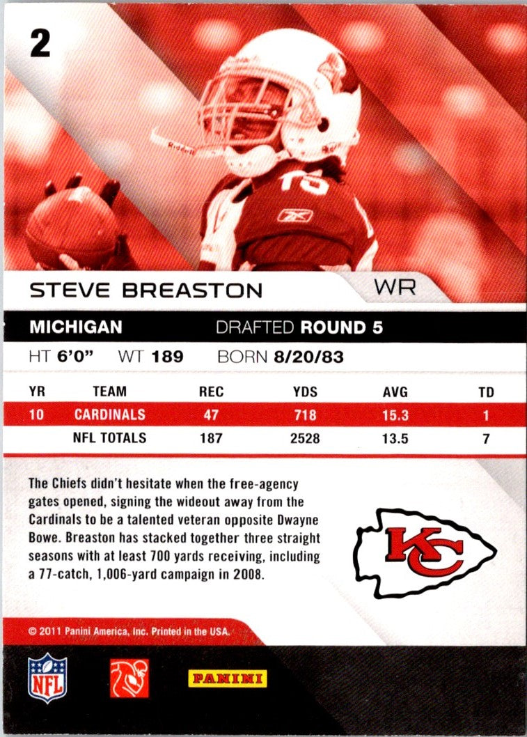 2011 Panini Absolute Memorabilia Steve Breaston