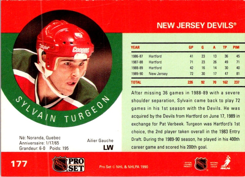 1990 Pro Set Sylvain Turgeon