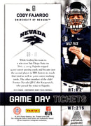 2015 Panini Contenders Draft Picks Game Day Tickets Cody Fajardo