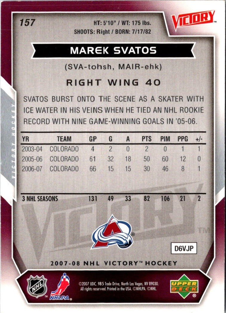 2007 Upper Deck Victory Marek Svatos