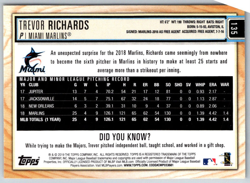 2019 Topps Big League Trevor Richards