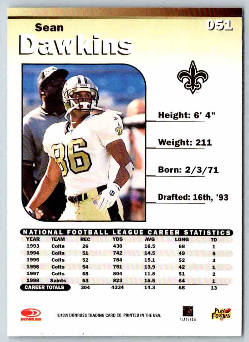 1999 Donruss Elite Sean Dawkins