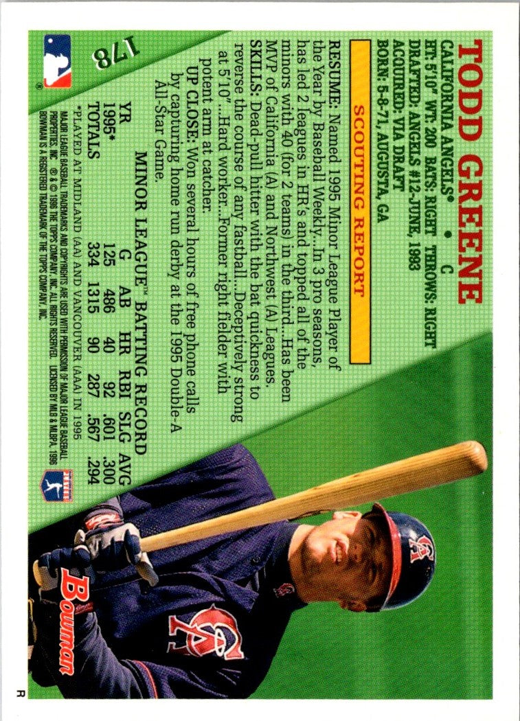 1996 Bowman Todd Greene