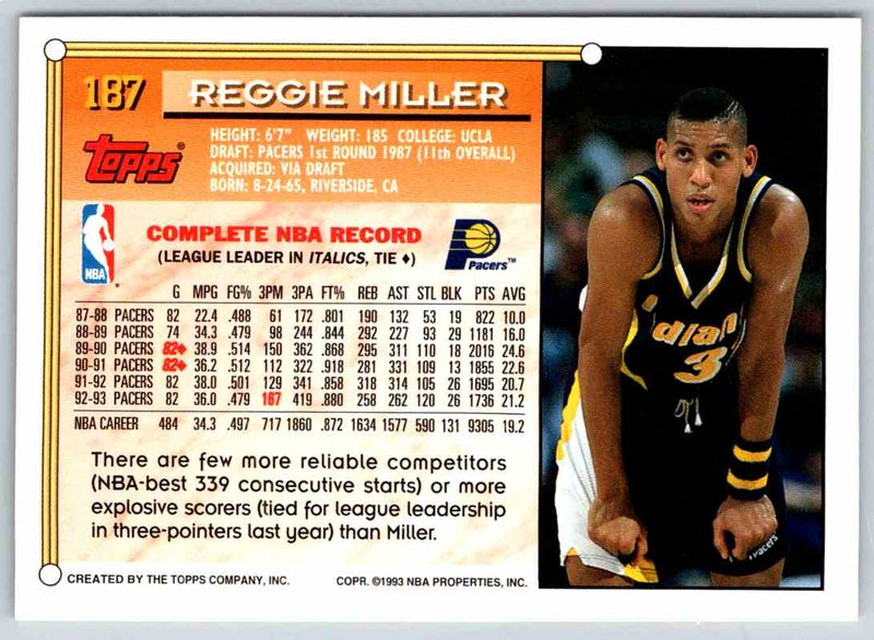 1993 Topps Reggie Miller