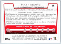 2012 Bowman Matt Adams #23