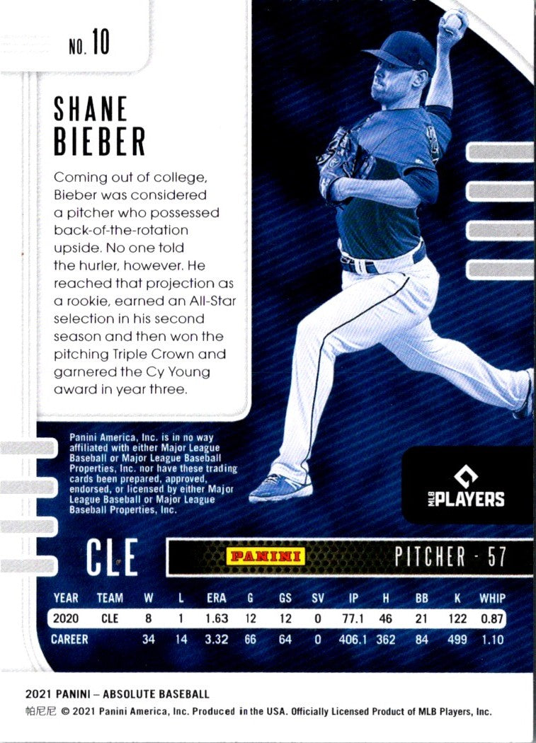 2021 Panini Absolute Shane Bieber