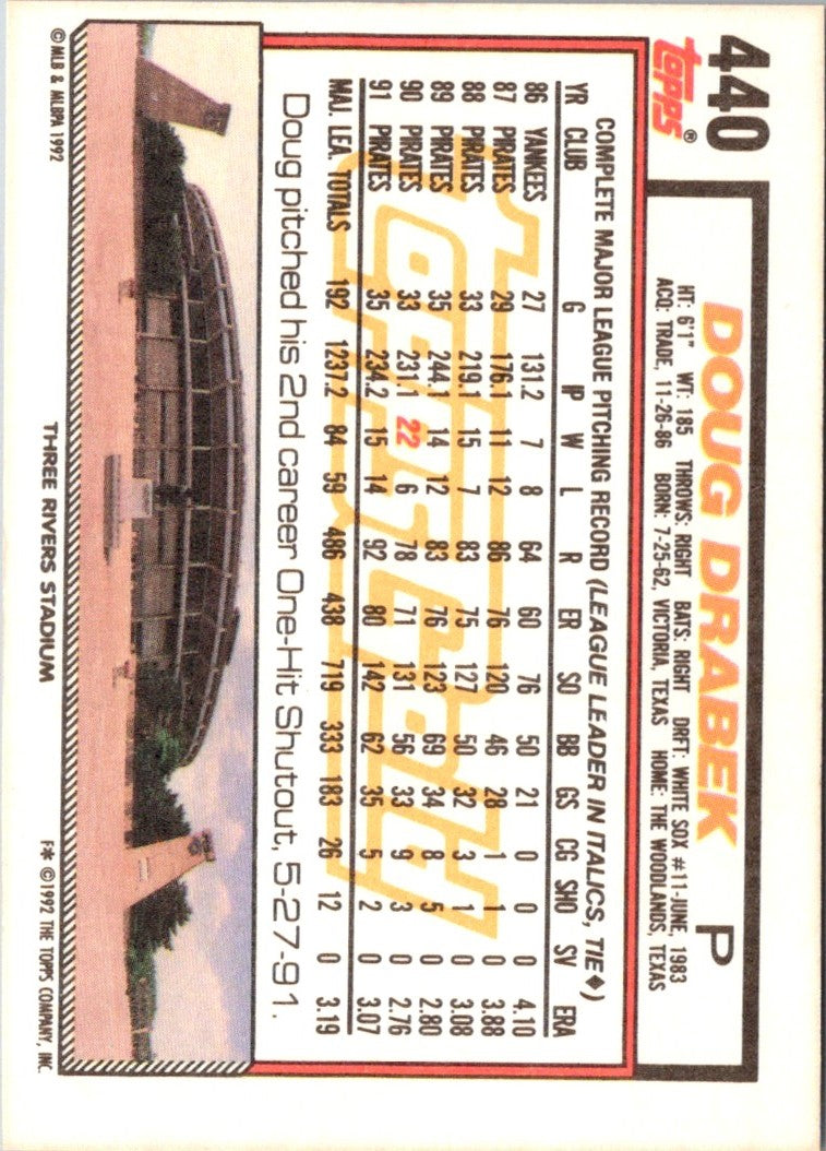 1992 Topps Gold Winners Doug Drabek