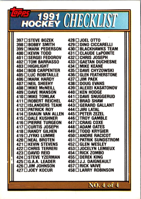 1991 Topps Checklist 4 #528