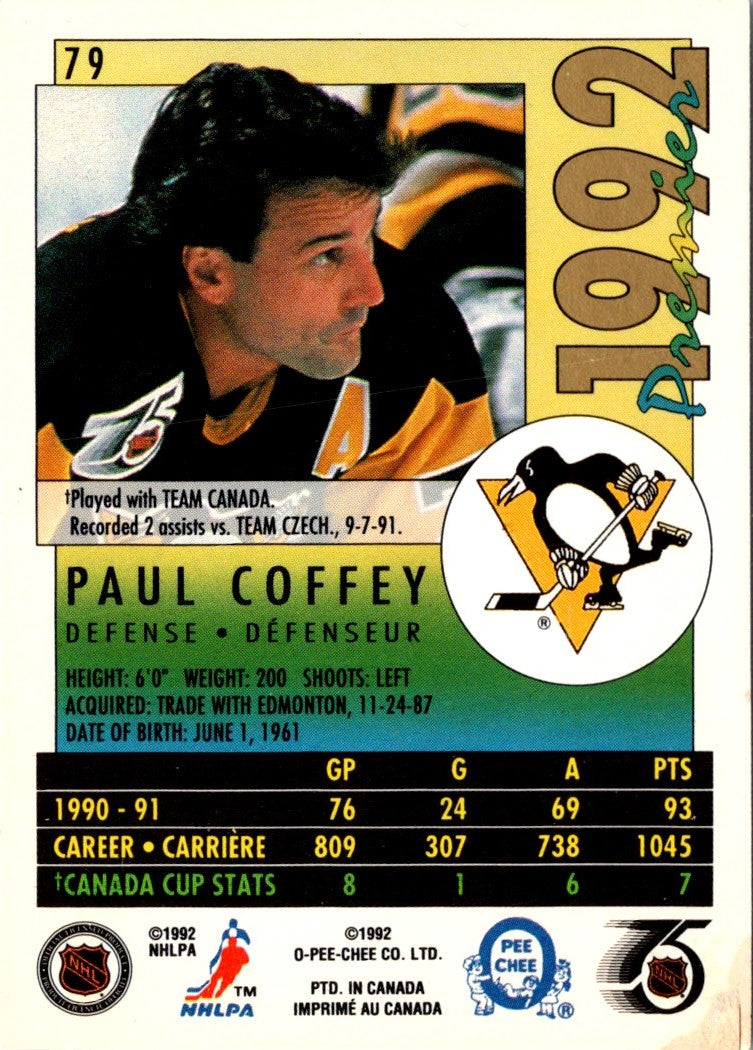 1991 O-Pee-Chee Premier Paul Coffey