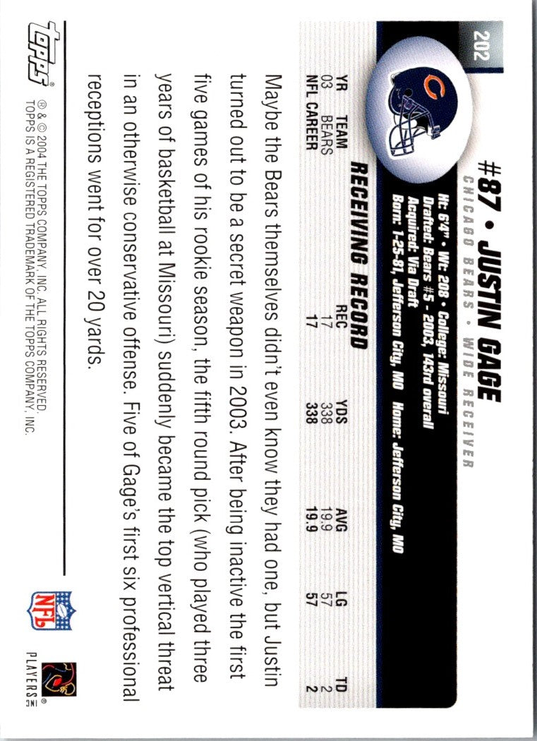 2004 Topps Justin Gage