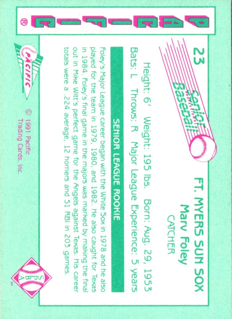 1991 Pacific Senior League Marv Foley