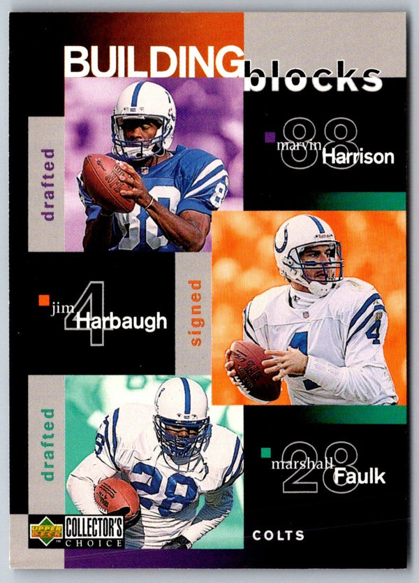 1997 Collector's Choice Marvin Harrison/Jim Harbaugh/Marshall Faulk/Sean Dawkins/Quentin Coryatt #365