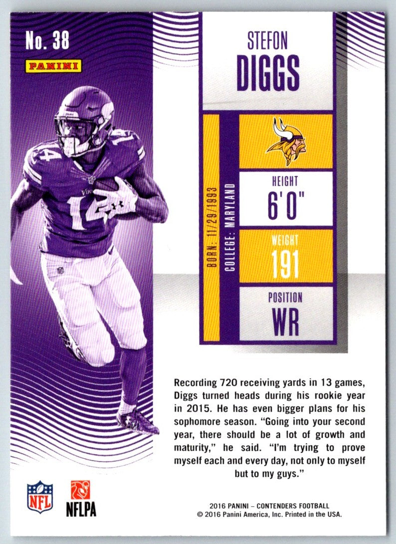 2016 Panini Contenders Stefon Diggs