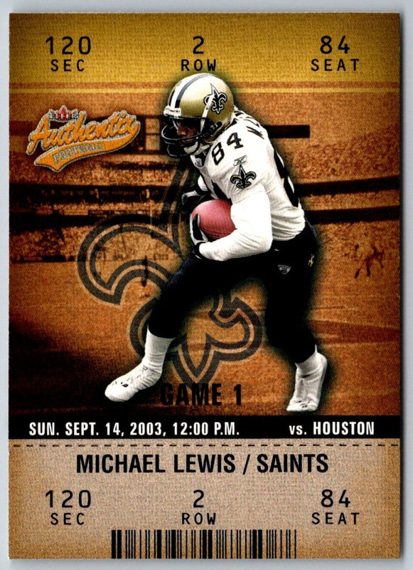 2003 Fleer Authentix Michael Lewis #32