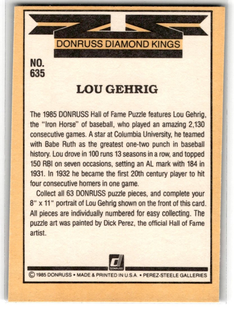 1985 Leaf Lou Gehrig