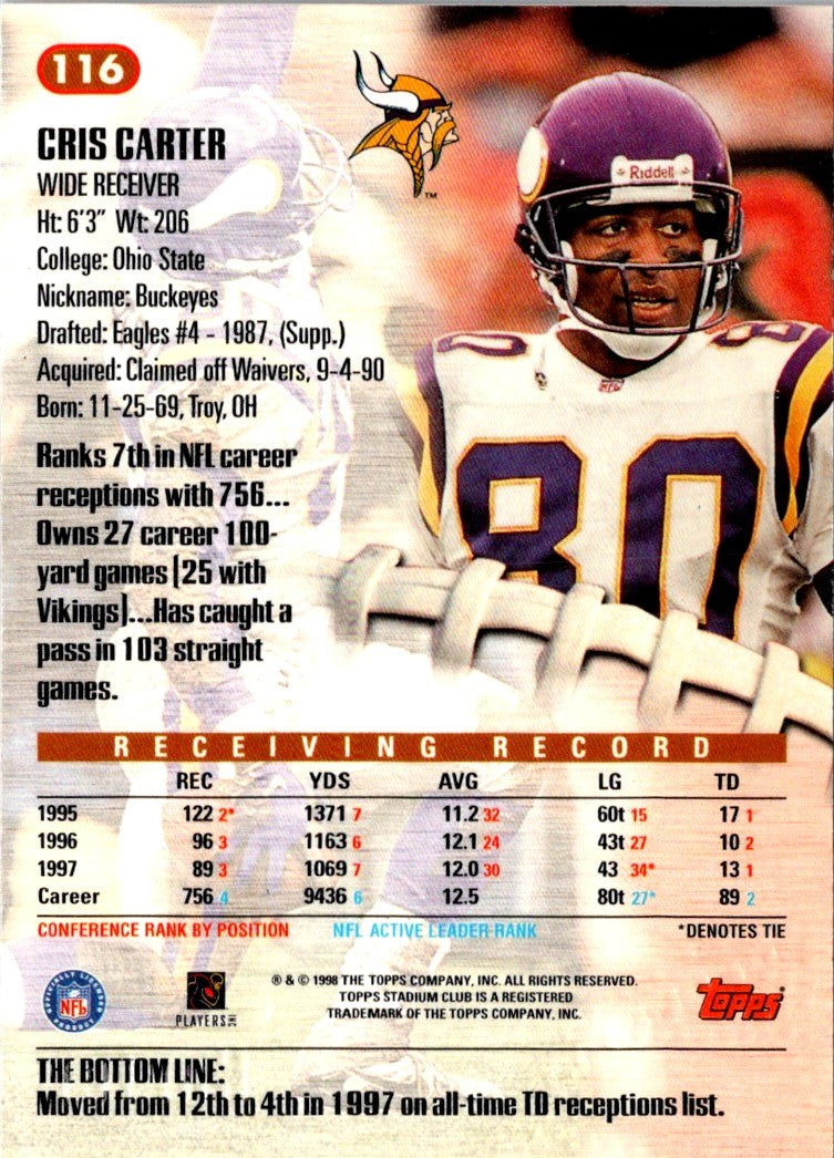 2002 Topps Debut Cris Carter