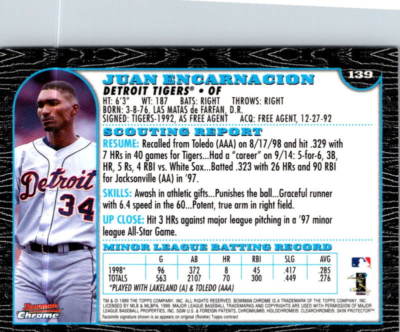 1999 Bowman Chrome Juan Encarnacion