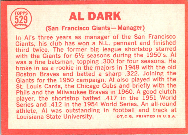 1964 Topps Al Dark