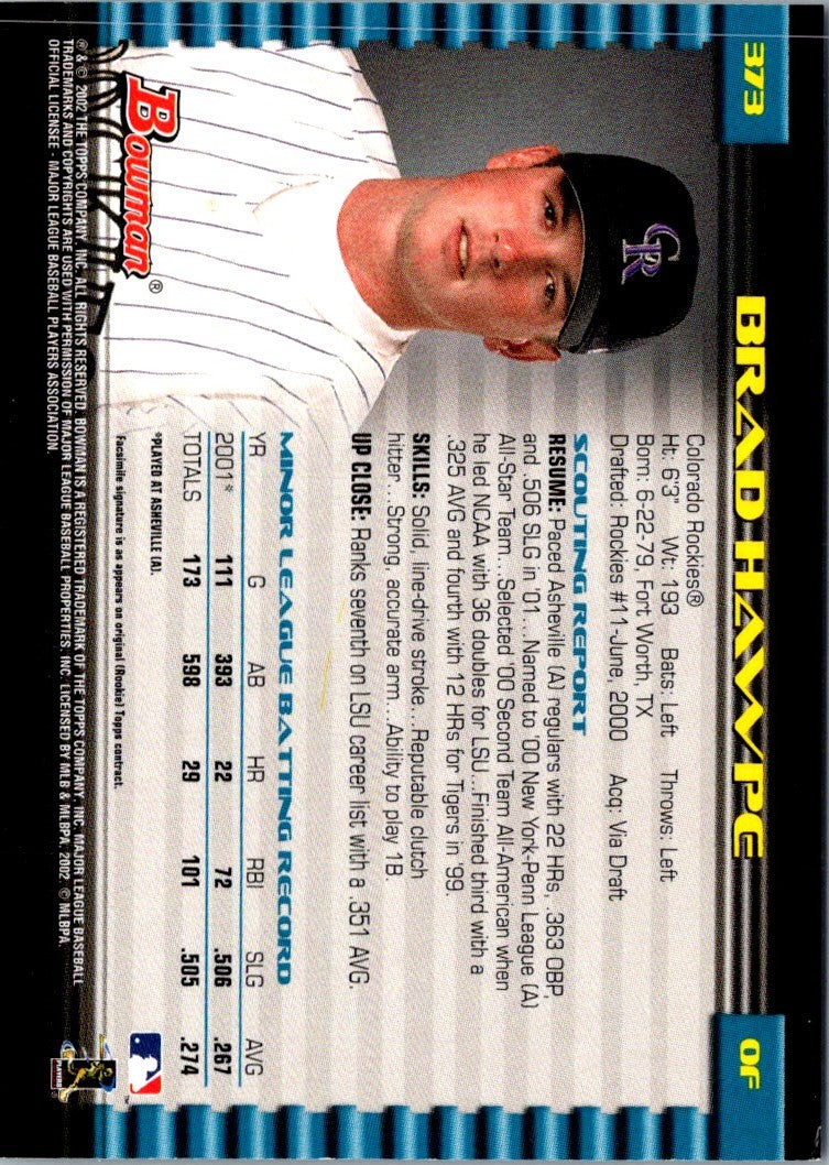 2002 Bowman Brad Hawpe