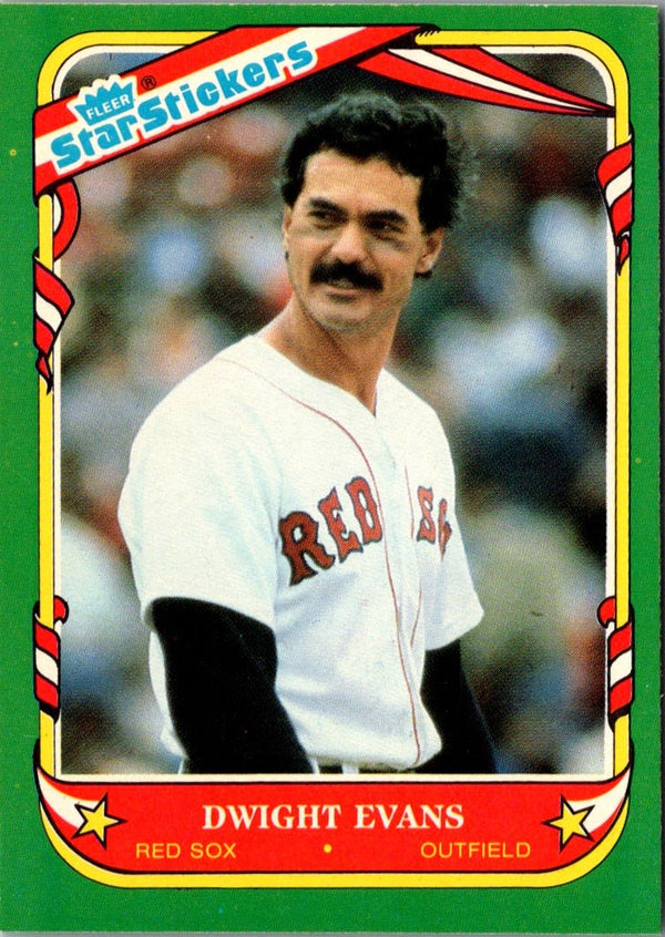 1987 Fleer Star Stickers Dwight Evans #38