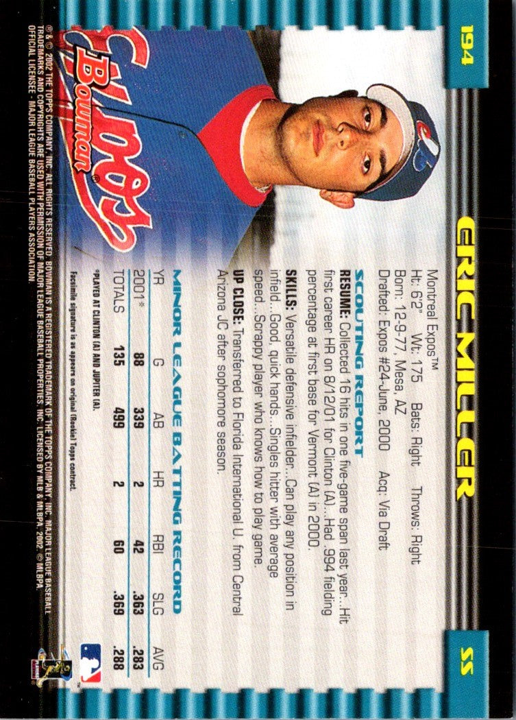 2002 Bowman Eric Miller