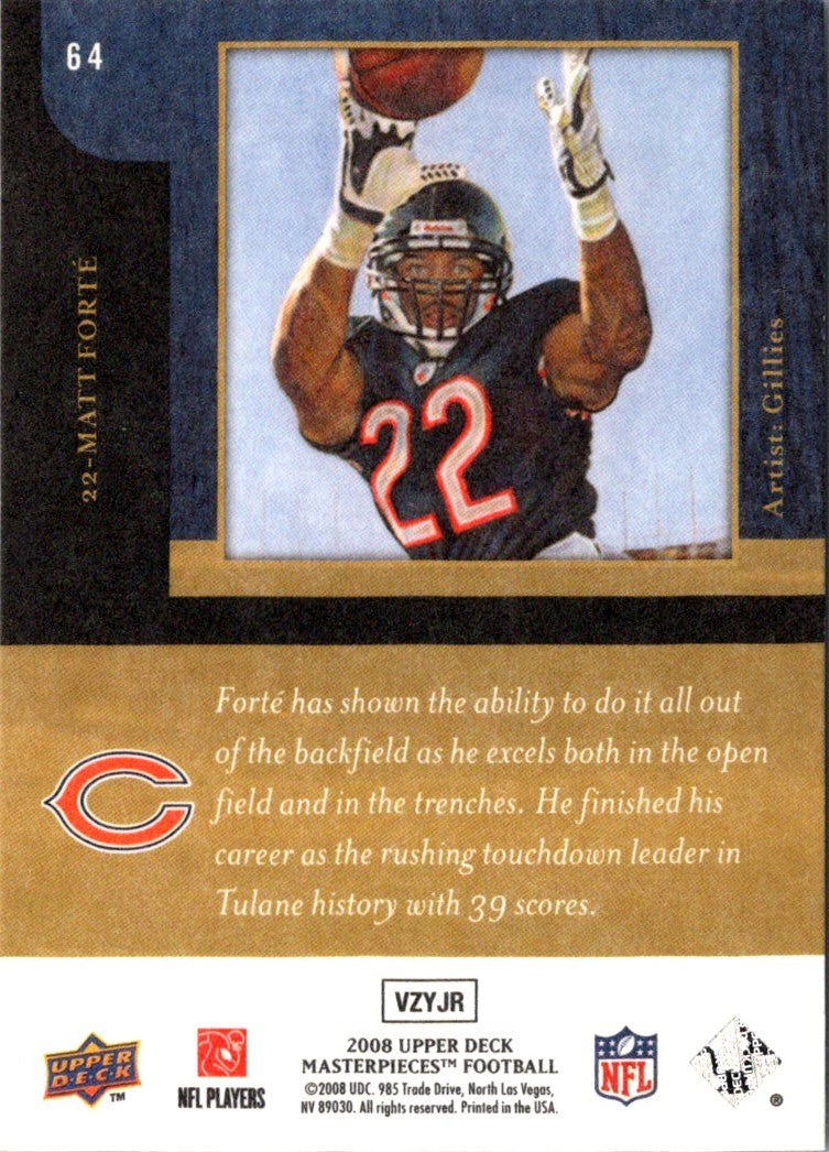 2008 Upper Deck Masterpieces Matt Forte