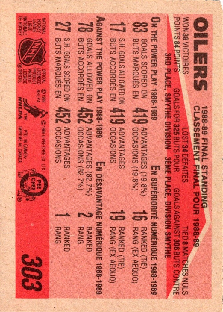 1989 O-Pee-Chee Edmonton Oilers