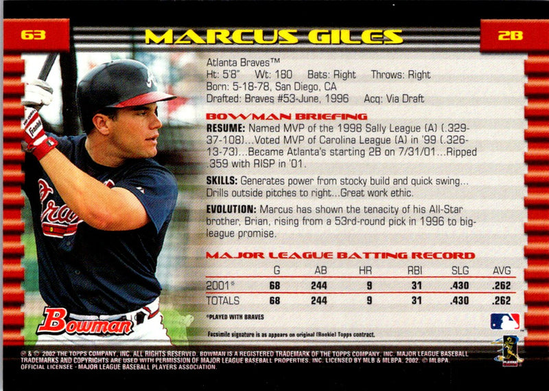 2002 Bowman Marcus Giles