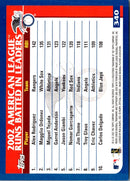 2002 Topps Bret Boone/Juan Gonzalez/Alex Rodriguez